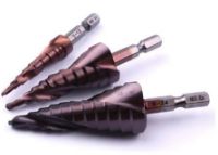 Picture of Cone drill / Christmas tree drill - Hex HSS Nitriding black / Titanium Coated Step Drill - Set of 3 pcs.