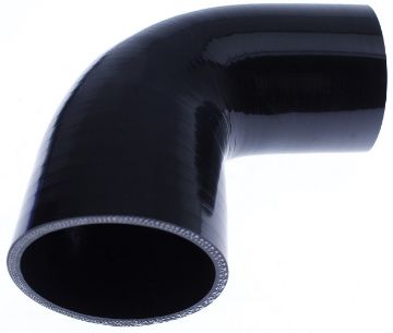 2 to 2.5 inch 51mm to 64mm Silicone 90 Degree Elbow Reducer Pipe Hose  BLACK