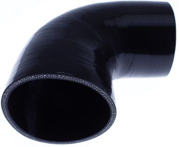 Black - 3.00 to 4.50 90 Degree Silicone Hose Reducers