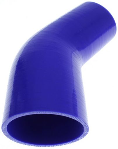 Picture of 2" to 2.5" / 50.8 mm. to 63.5 mm. - 45 degrees silicone bend / reduction - Blue