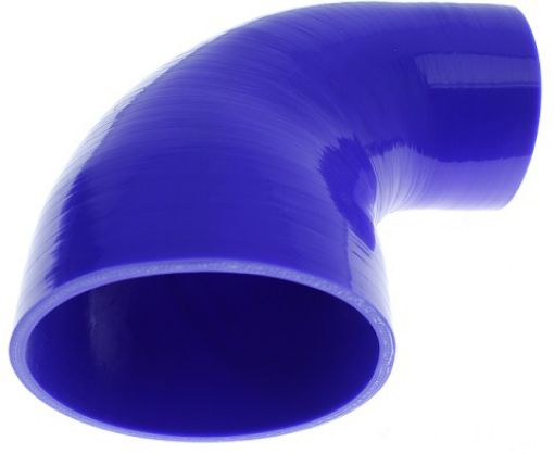 Picture of 2.25" til 2.5" / 57.2 mm. til  63.5 mm. - 90 degrees silicone bend / reduction - Blue