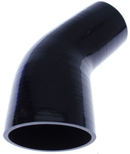 Picture of 2.5" til 2.75" - 45 degrees silicone bend / reduction - Black