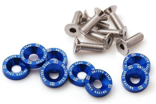 Picture of 8 x M6x20 Steel bolts + Washers  - Blue