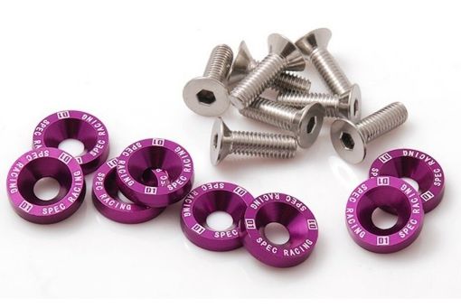 Picture of 8 x M6x20 Steel bolts + Washers  - Purple