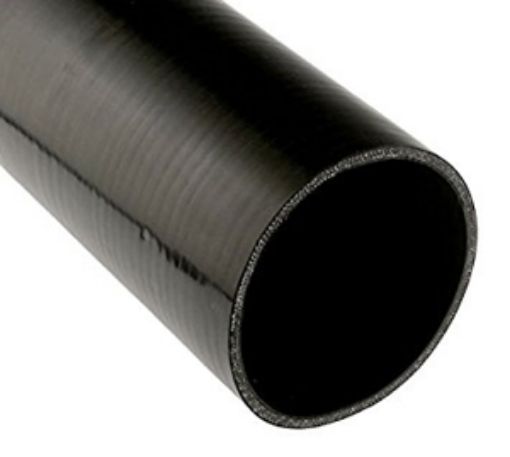 Picture of 4,5" / 114mm. - 1 meter straight silicone hose - Black