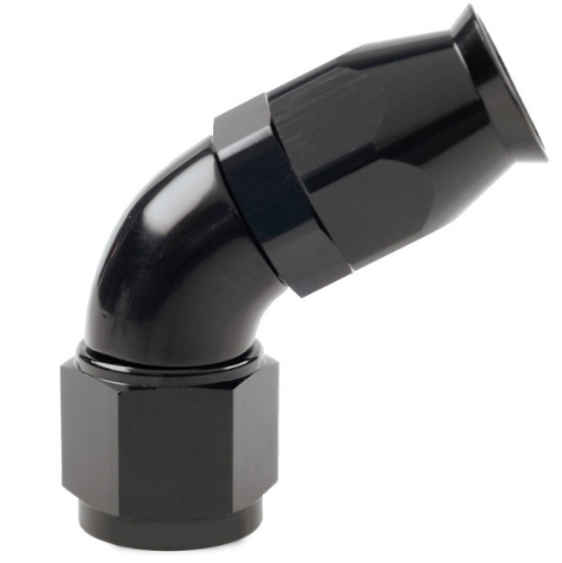 Picture of 45degrees. PTFE AN fitting - AN-12 - High flow - Black