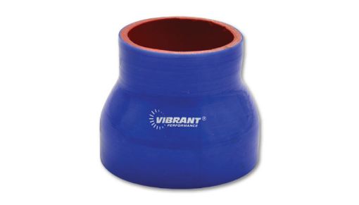 Picture of Vibrant 1.75in I.D. x 2.5in I.D. x 3in Long Gloss Blue Silicone Transition Hose