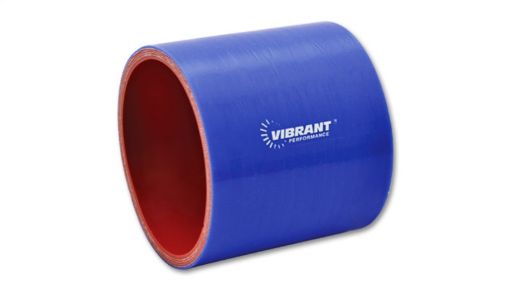 Picture of Vibrant 4 Ply Reinforced Silicone Straight Hose Coupling - 1.5in I.D. x 3in long (Blue)