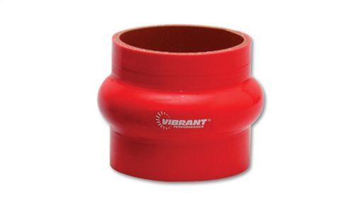 Picture of Vibrant 4 Ply Reinforced Silicone Hump Hose Connector - 1.5in I.D. x 3in long (RED)