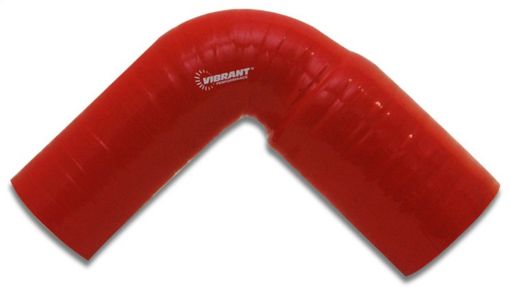 Picture of Vibrant 4 Ply Reinforced Silicone 90 degree Transition Elbow - 2.5in I.D. x 2.75in I.D. (RED)