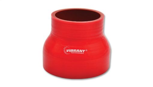 Picture of Vibrant 4 Ply Reinforced Silicone Transition Connector - 1.75in I.D. x 2.5in I.D. x 3in long (RED)