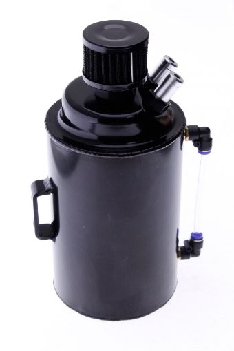 Picture of Oil catch tank - Round Silver - 2L - BLACK