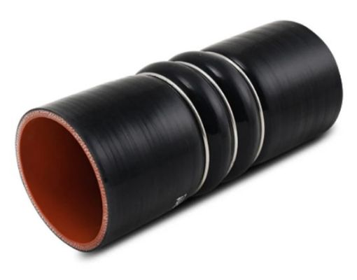 Picture of 3,0" / 76,0mm Silicone Hump Hose w/3 SS Rings - Length 152,4mm. - Black