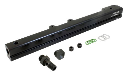 Picture of AEM 96 - 00 Civic CXDXLXEX 96 - 97 Del Sol SSi Black Fuel Rail