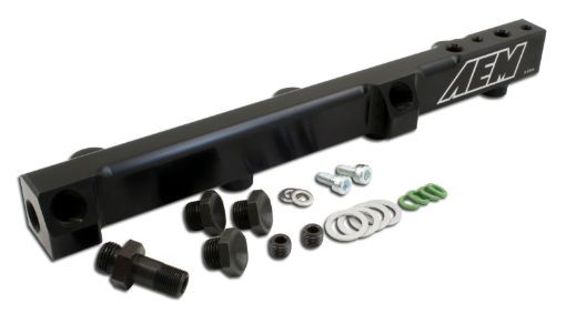 Picture of AEM 90 - 93 Accord DXLXSEEX 92 - 01 Prelude SSiSi VTEC Black Fuel Rail