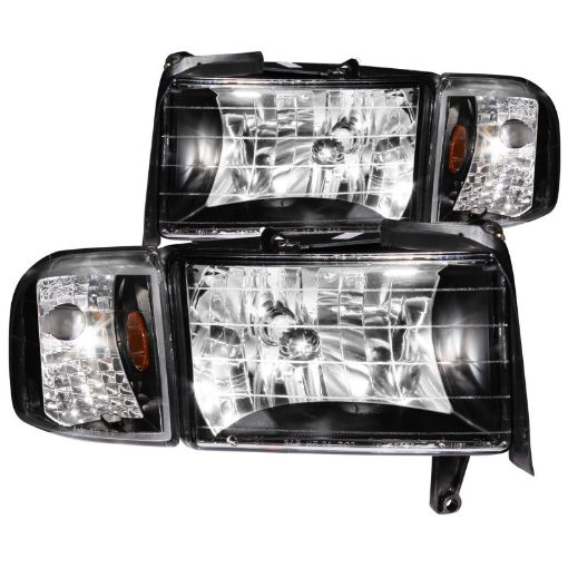 Picture of ANZO 1994 - 2001 Dodge Ram Crystal Headlights Black