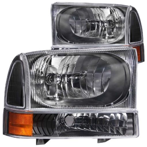 Picture of ANZO 2000 - 2004 Ford Excursion Crystal Headlights Black