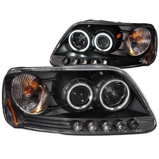 Picture of ANZO 1997 - 2003 Ford F - 150 Projector Headlights w Halo Black (CCFL)