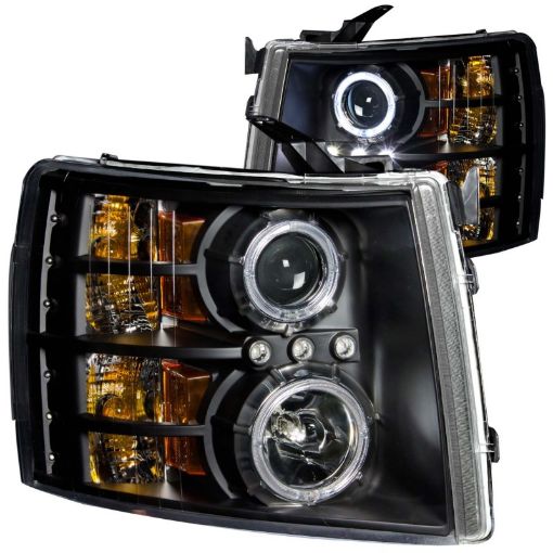 Picture of ANZO 2007 - 2013 Chevrolet Silverado 1500 Projector Headlights w Halo Black