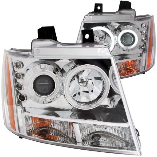 Picture of ANZO 2007 - 2013 Chevrolet Avalanche Projector Headlights w Halo Chrome