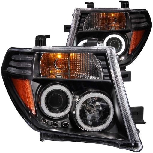 Picture of ANZO 2005 - 2008 Nissan Frontier Projector Headlights w Halo Black