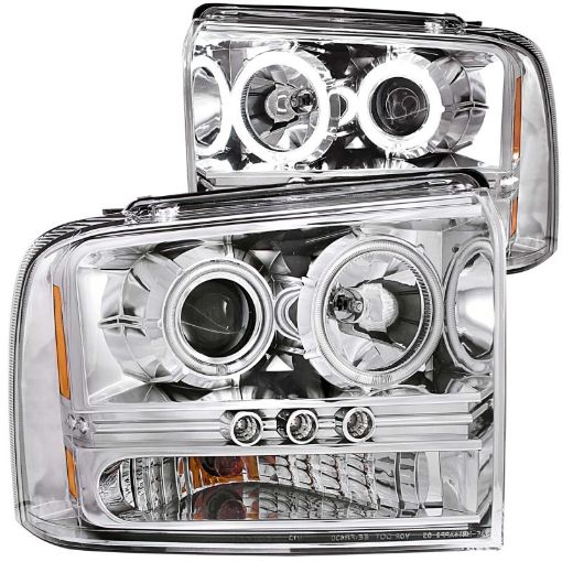 Picture of ANZO 2005 - 2007 Ford Excursion Projector Headlights w Halo Chrome w LED Strip (CCFL) 1pc