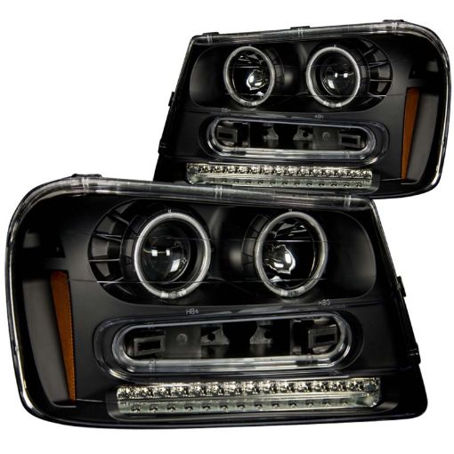 Picture of ANZO 2002 - 2009 Chevrolet Trailblazer Projector Headlights w Halo Black