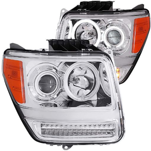 Picture of ANZO 2007 - 2012 Dodge Nitro Projector Headlights w Halo Chrome (CCFL) G2