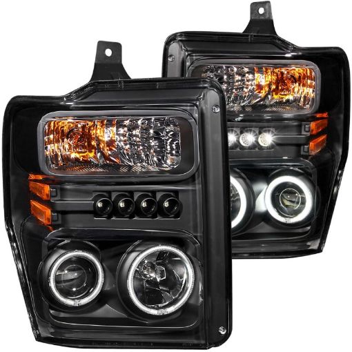 Picture of ANZO 2008 - 2010 Ford F - 250 Projector Headlights w Halo Black (CCFL)