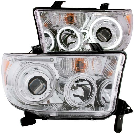 Picture of ANZO 2007 - 2013 Toyota Tundra Projector Headlights w Halo Chrome (CCFL)