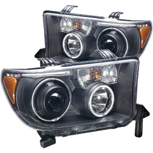 Picture of ANZO 2007 - 2013 Toyota Tundra Projector Headlights w Halo Black (CCFL)