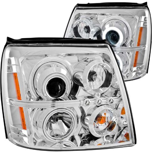 Picture of ANZO 2003 - 2006 Cadillac Escalade Projector Headlights w Halo Chrome (CCFL) (HID Compatible)