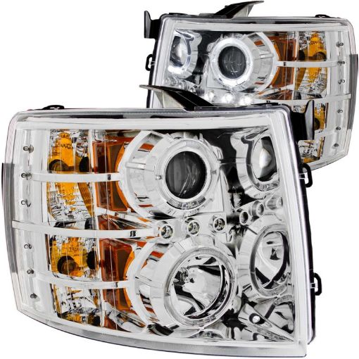 Picture of ANZO 2007 - 2013 Chevrolet Silverado 1500 Projector Headlights w Halo Chrome