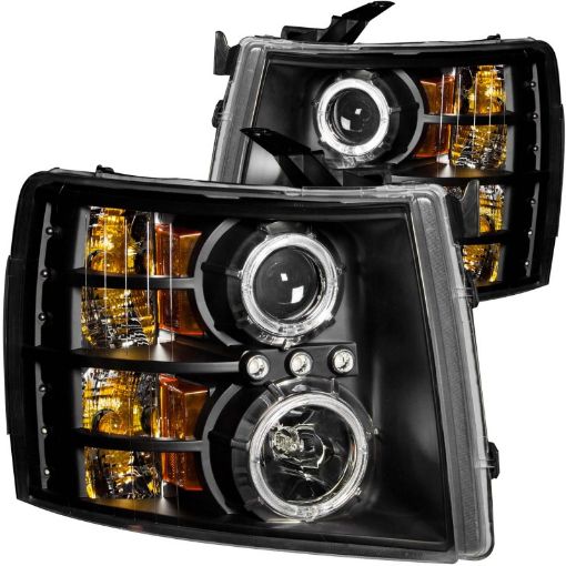 Picture of ANZO 2007 - 2013 Chevrolet Silverado 1500 Projector Headlights w Halo Black