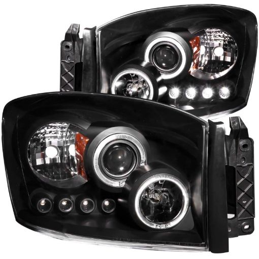 Picture of ANZO 2006 - 2008 Dodge Ram 1500 Projector Headlights w Halo Black