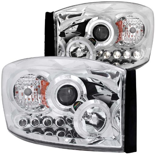 Picture of ANZO 2006 - 2008 Dodge Ram 1500 Projector Headlights w Halo Chrome