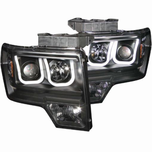 Picture of ANZO 2009 - 2014 Ford F - 150 Projector Headlights w U - Bar Black