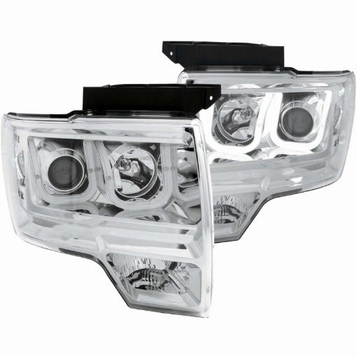 Picture of ANZO 2009 - 2014 Ford F - 150 Projector Headlights w U - Bar Chrome