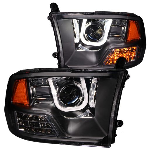 Picture of ANZO 2009 - 2016 Dodge Ram 1500 Projector Headlights w U - Bar Black