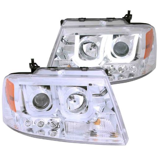 Picture of ANZO 2004 - 2008 Ford F - 150 Projector Headlights w U - Bar Chrome