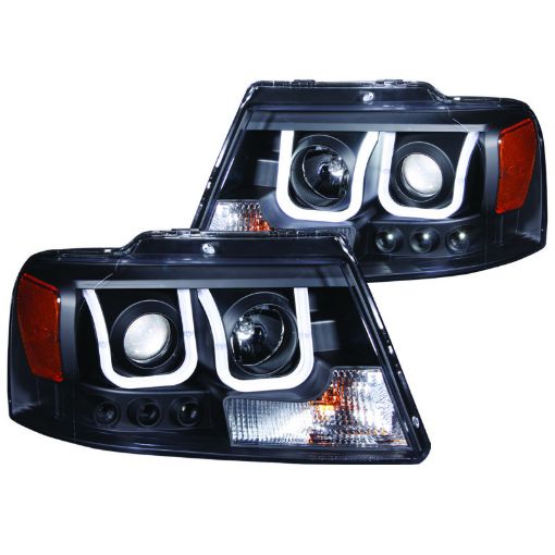 Picture of ANZO 2004 - 2008 Ford F - 150 Projector Headlights w U - Bar Black