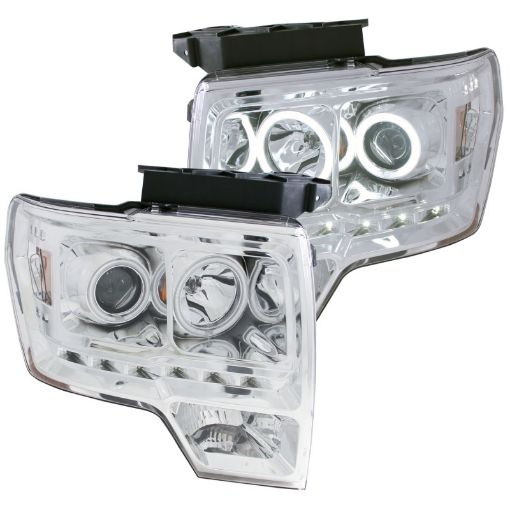 Picture of ANZO 2009 - 2014 Ford F - 150 Projector Headlights w Halo Chrome (CCFL) G2