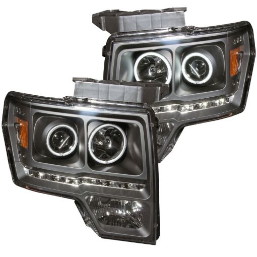 Picture of ANZO 2009 - 2014 Ford F - 150 Projector Headlights w Halo Black (CCFL) G2