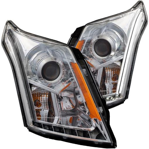 Picture of ANZO 2010 - 2015 Cadillac Srx Projector Headlights w Plank Style Design Chrome