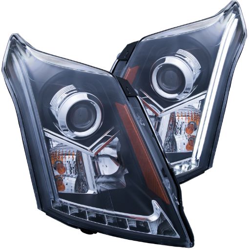 Picture of ANZO 2010 - 2015 Cadillac Srx Projector Headlights w Plank Style Design Black