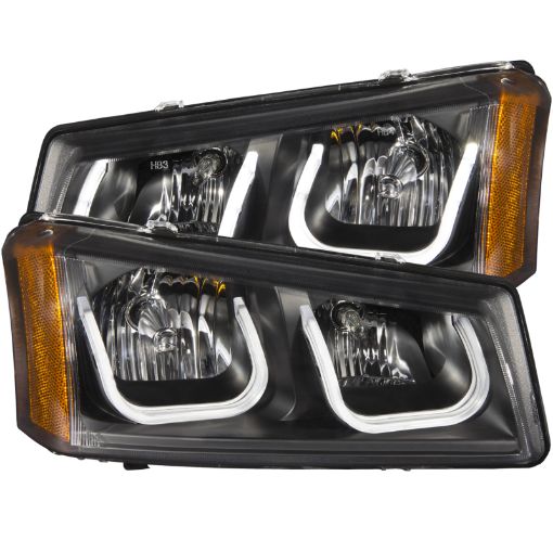 Picture of ANZO 2003 - 2006 Chevrolet Silverado 1500 Projector Headlights w U - Bar Black