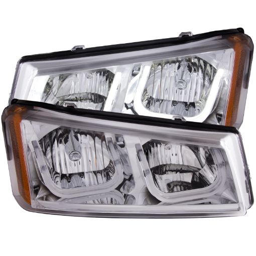 Picture of ANZO 2003 - 2006 Chevrolet Silverado 1500 Projector Headlights w U - Bar Chrome