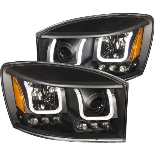 Picture of ANZO 2006 - 2008 Dodge Ram 1500 Projector Headlights w U - Bar Black