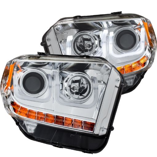 Picture of ANZO 2014 - 2015 Toyota Tundra Projector Headlights w U - Bar Chrome w DRL