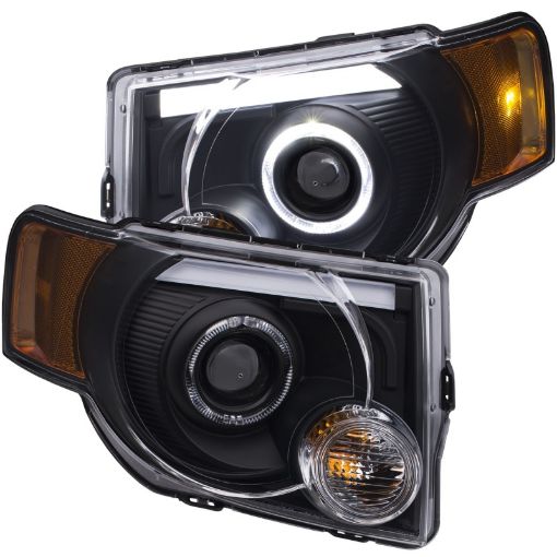 Picture of ANZO 2008 - 2012 Ford Escape Projector Headlights w Halo Black